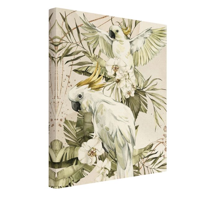 quadros em tela Tropical Birds - White Cockatoes