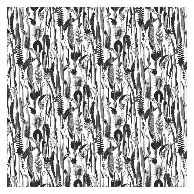 Papel de parede padrões Tropical Luxury Pattern Black And White