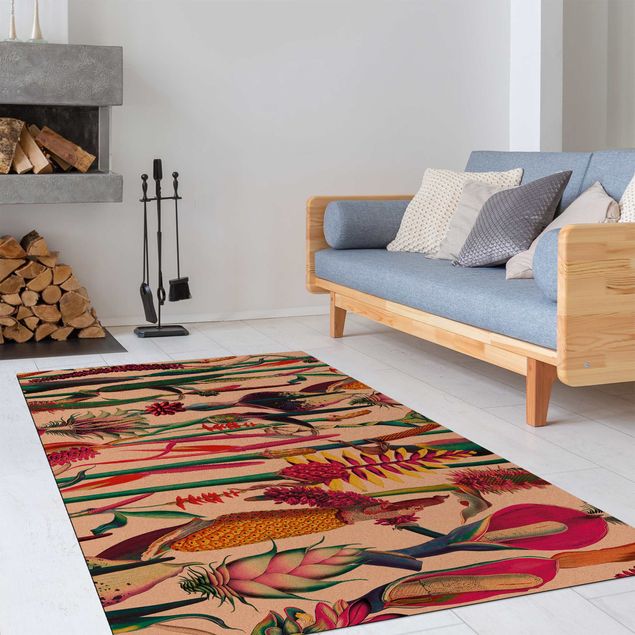 tapetes coloridos para sala Tropical Luxury Pattern XXL