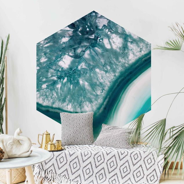 papel de parede moderno Turquoise Crystal