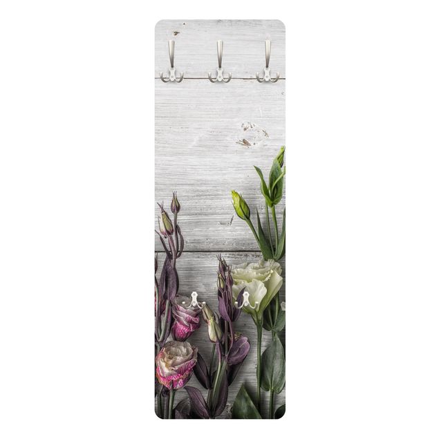 Cabides de parede em cinza Tulip Rose Shabby Wood Look
