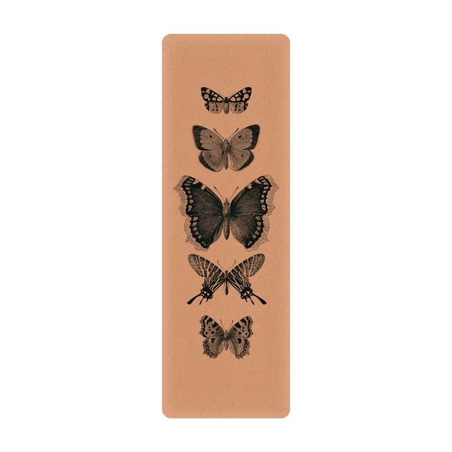 Tapete de ioga Ink Butterflies On Beige Backdrop