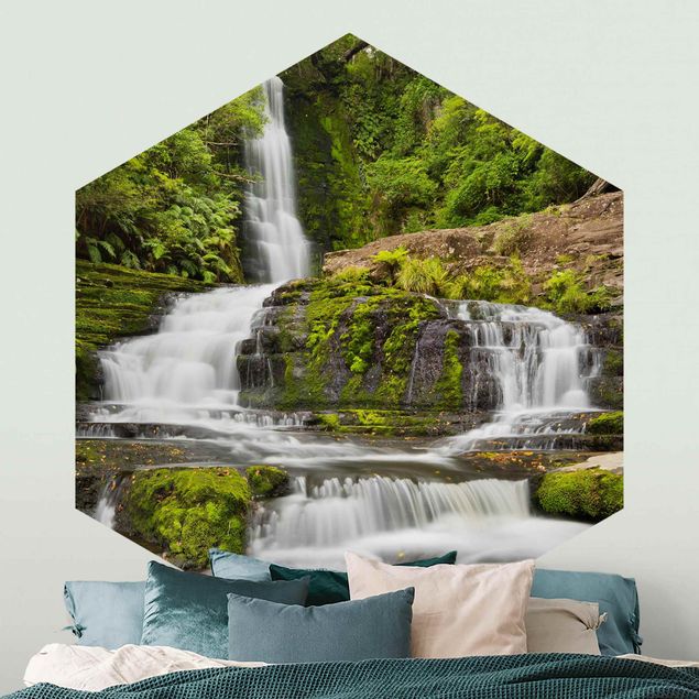 Papel de parede cascatas Upper Mclean Falls In New Zealand