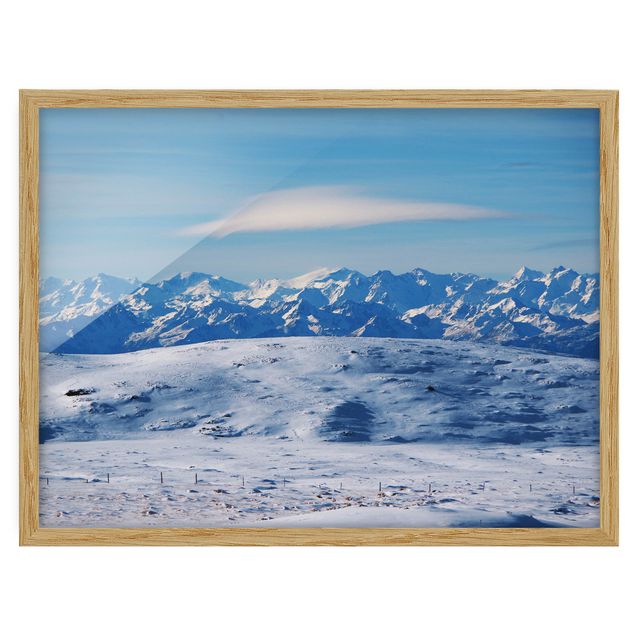 Quadros com moldura paisagens Snowy Mountain Landscape