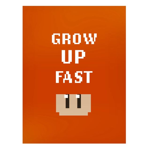 Quadros com frases Video Game Grow Up Fast In Red