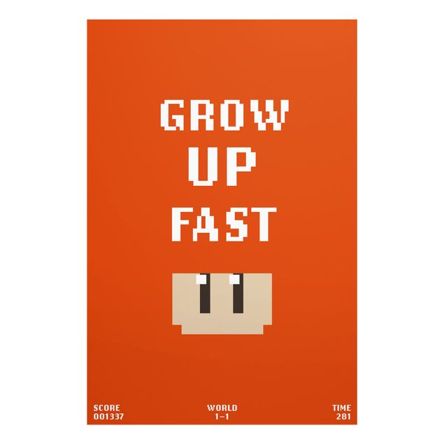quadros para parede Video Game Grow Up Fast In Red