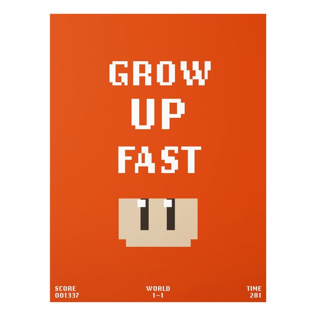 quadros para parede Video Game Grow Up Fast In Red