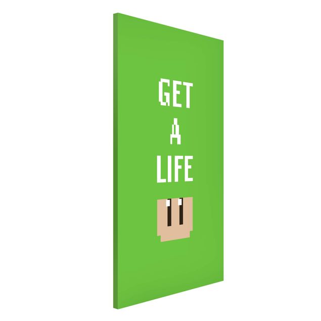 Quadros magnéticos frases Video Game Text Get A Life In Green