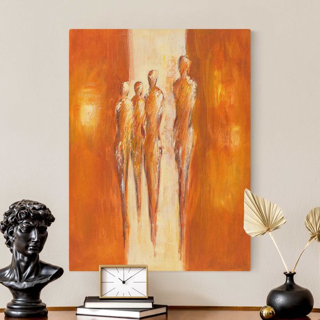 Telas decorativas réplicas de quadros famosos Four Figures In Orange 02