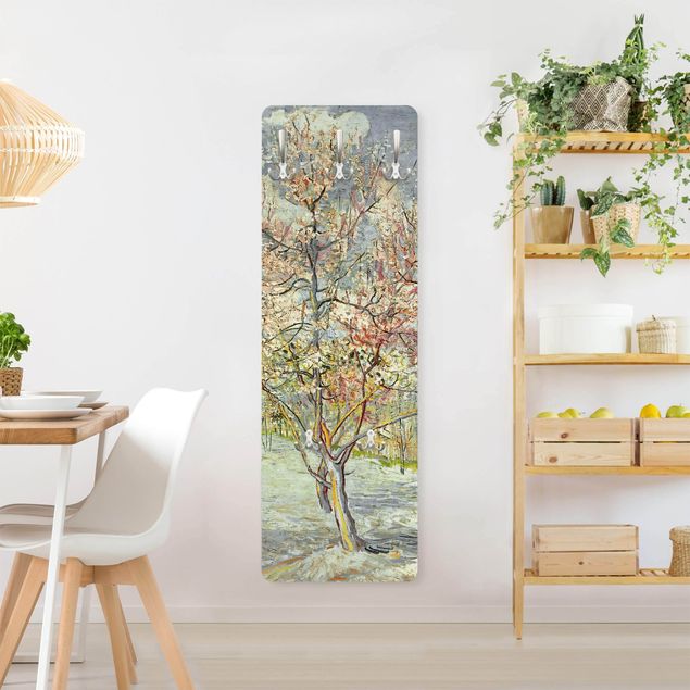 Quadros movimento artístico Pontilhismo Vincent van Gogh - Flowering Peach Trees