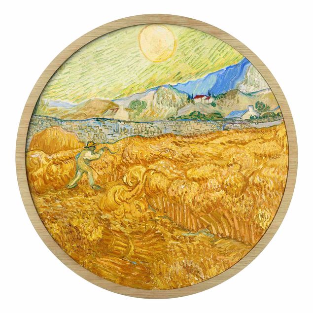 Quadros paisagens Vincent Van Gogh - Wheatfield With Reaper