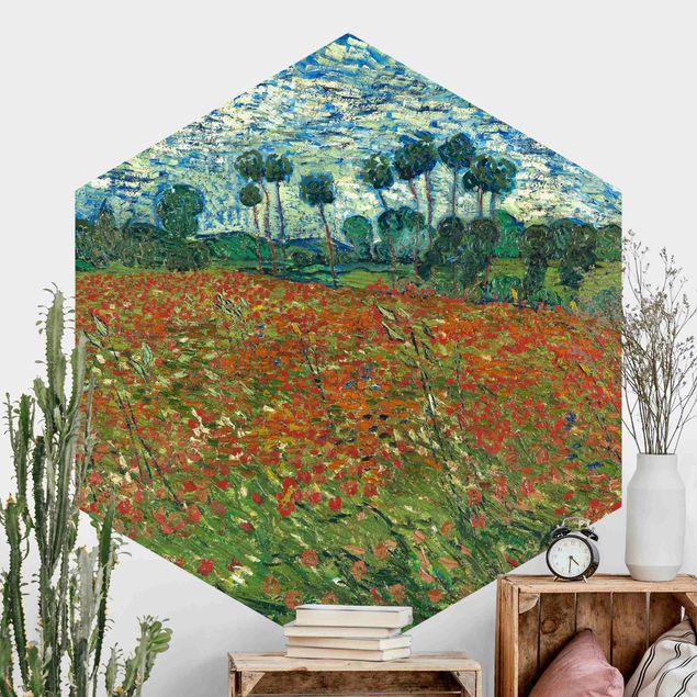 Papel de parede papoilas Vincent Van Gogh - Poppy Field