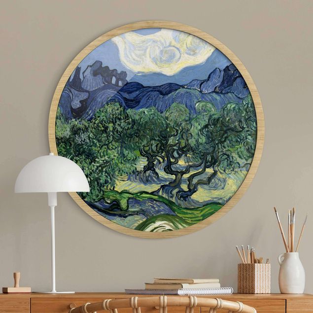 Quadros movimento artístico Pontilhismo Vincent Van Gogh - Olive Trees