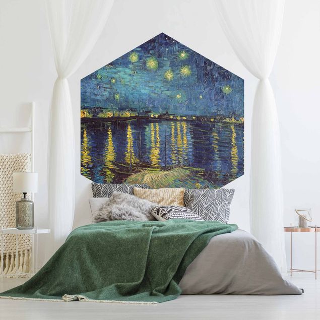 Quadros movimento artístico Pontilhismo Vincent Van Gogh - Starry Night Over The Rhone