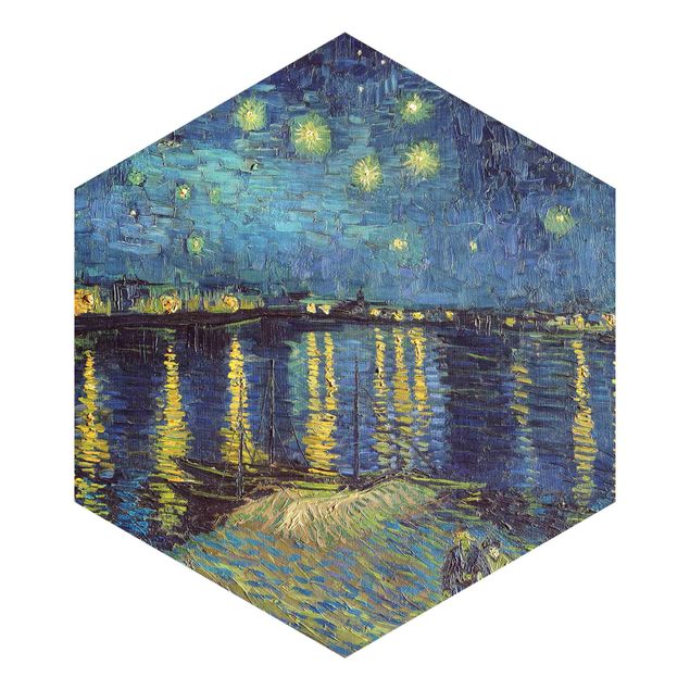 Papel de parede céu Vincent Van Gogh - Starry Night Over The Rhone