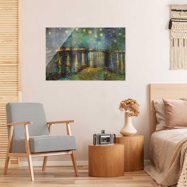 Quadros movimento artístico Pós-impressionismo Vincent Van Gogh - Starry Night Over The Rhone