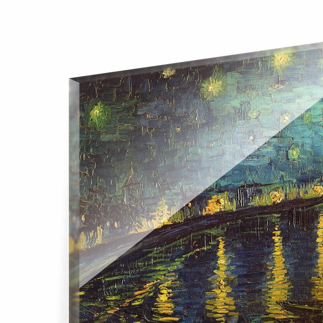 Quadros em vidro cidades e paisagens urbanas Vincent Van Gogh - Starry Night Over The Rhone