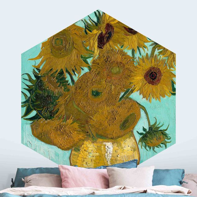 Quadros movimento artístico Impressionismo Vincent Van Gogh - Vase With Sunflowers