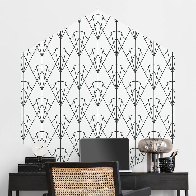 decoraçoes cozinha Vintage Art Deco Pattern Arrows XXL Black