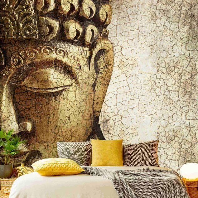 papel de parede com dourado Vintage Buddha