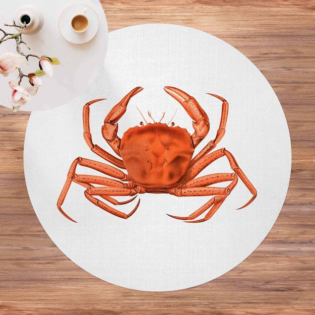 tapete varanda Vintage Illustration Red Crab