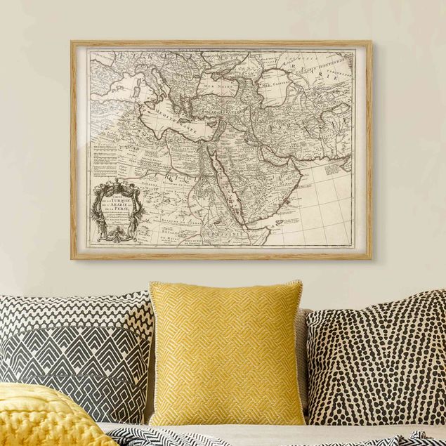 decoraçao cozinha Vintage Map The Middle East