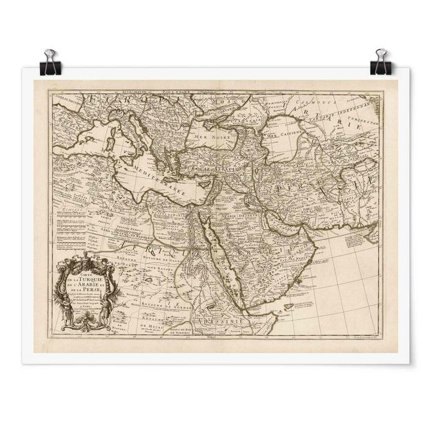 Posters vintage Vintage Map The Middle East