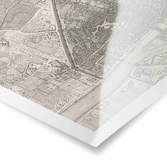 Quadros de Andrea Haase Vintage Map Paris