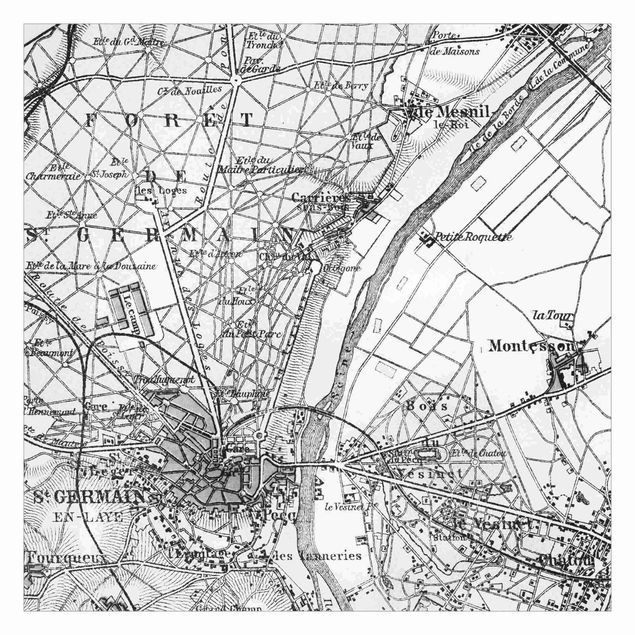 Quadros de Andrea Haase Vintage Map St Germain Paris