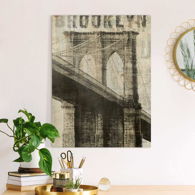 Quadros Nova Iorque Vintage NY Brooklyn Bridge