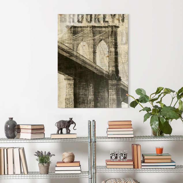 Quadros Nova Iorque Vintage NY Brooklyn Bridge