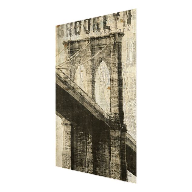 decoração quadros Vintage NY Brooklyn Bridge