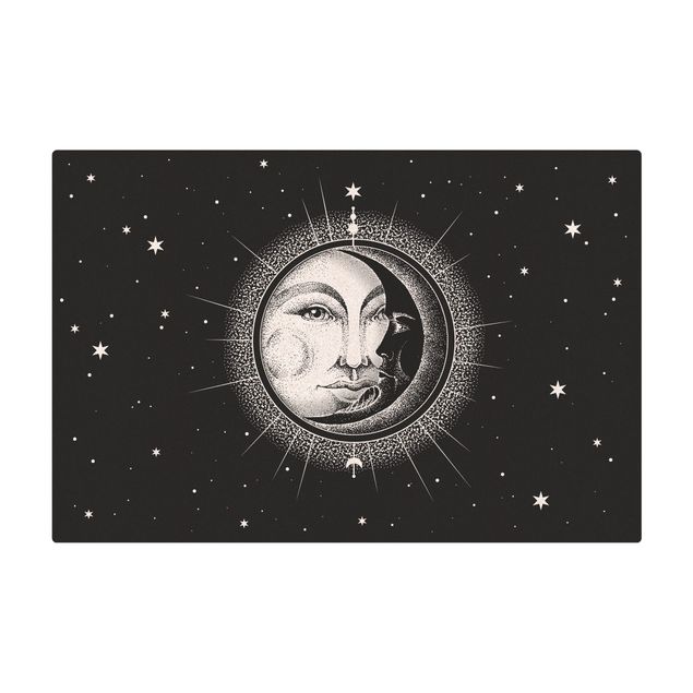 Tapete de cortiça Vintage Sun And Moon Illustration