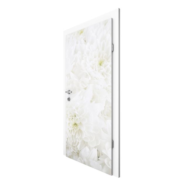 Papel de parede com flores Dahlias Sea Of Flowers White