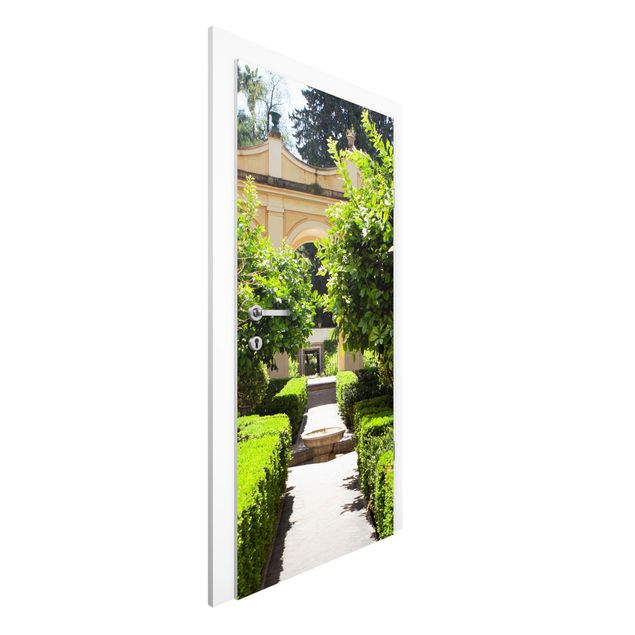 Papel de parede para porta paisagens Garden Path In The Alhambra