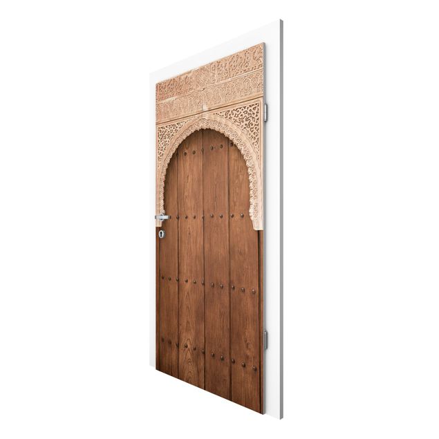 papel de parede para quarto de casal moderno Wooden Gate From The Alhambra Palace