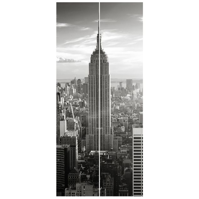 Papel de parede preto e branco Manhattan Skyline