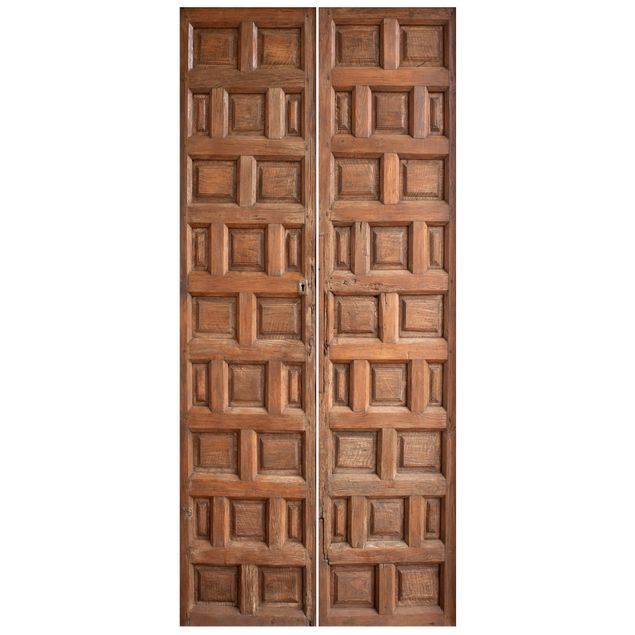 Papel de parede para porta imitação madeira Mediterranean Wooden Door From Granada