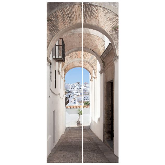 Papel de parede para porta 3D Mediterranean Vejer De La Frontera In Spain