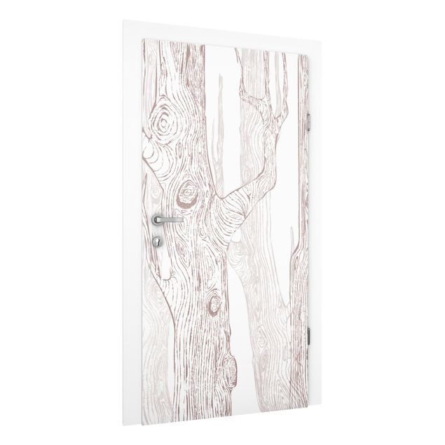 papel parede de floresta No.MW2 Living Forest White-Brown