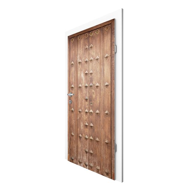 papel de parede madeira Rustic Spanish Wooden Door