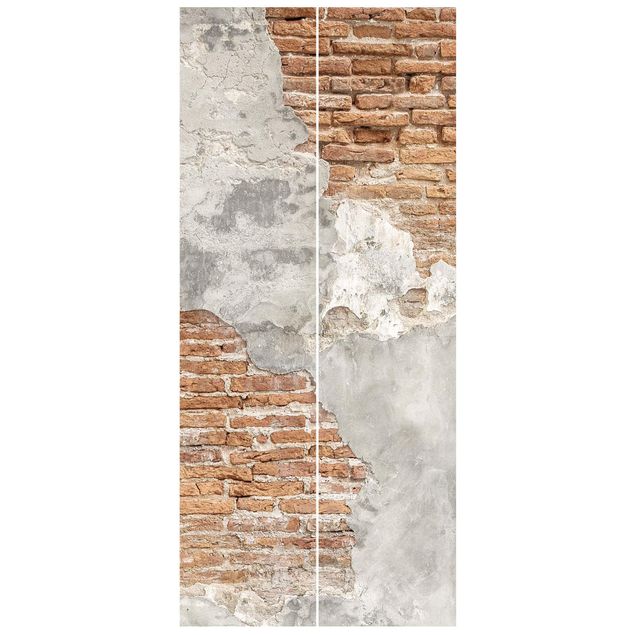 papel de paredes 3d Shabby Brick Wall