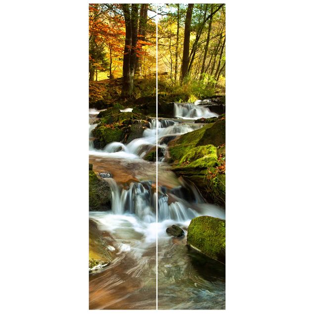 papel de parede floresta tropical Waterfall Autumnal Forest