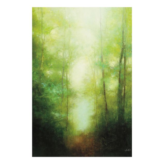 quadros decorativos para sala modernos Forest walk in the mist