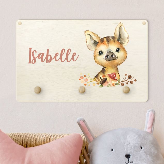 decoração para quartos infantis Forest Animal Baby Boar With Customised Name