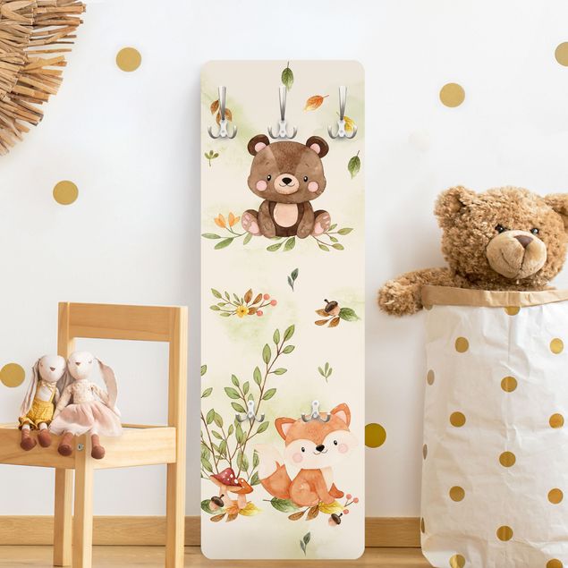 decoração para quartos infantis Forest Animals Autumn Bear Squirrel Raccoon