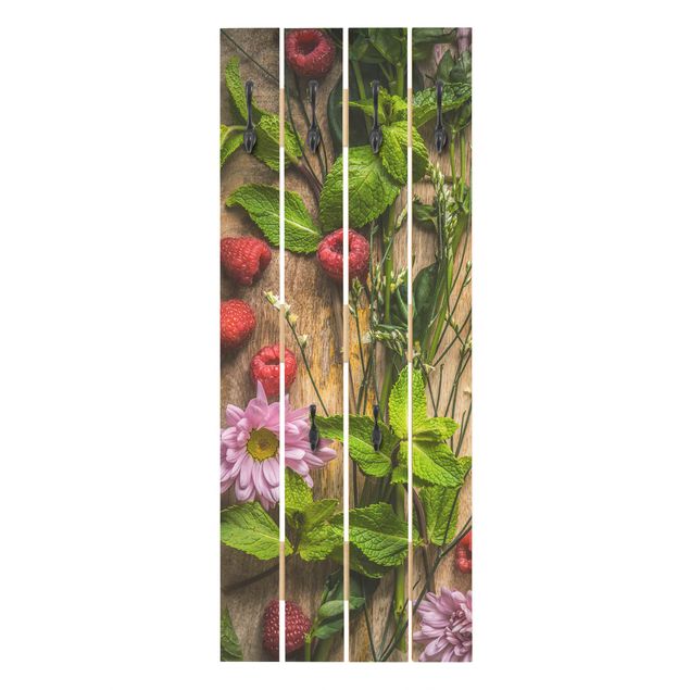 Cabides de parede flores Flowers Raspberries Mint