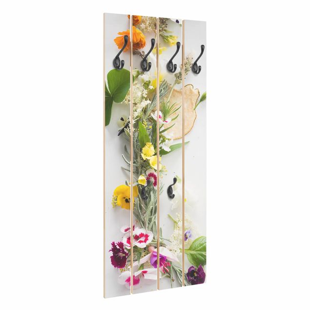 Cabides de parede multicolorido Fresh Herbs With Edible Flowers