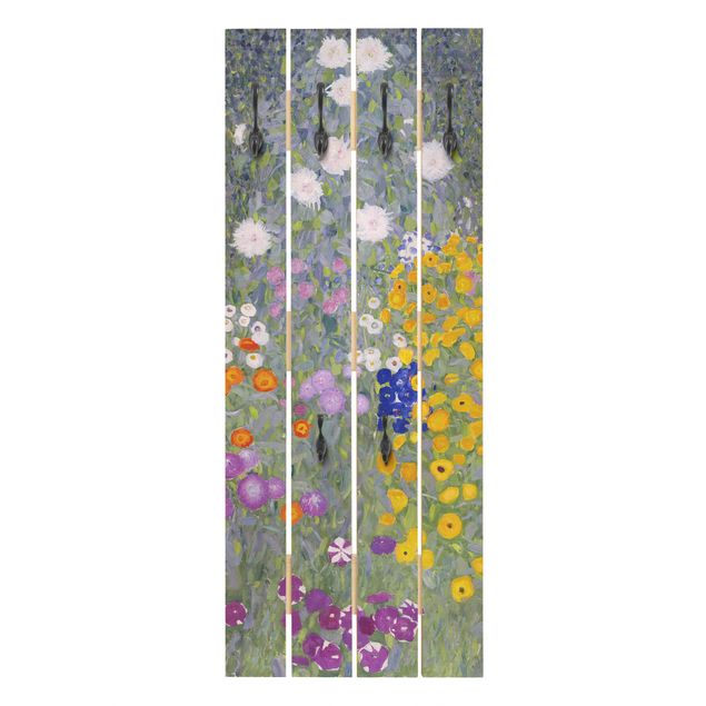 Cabides de parede imitação madeira Gustav Klimt - Cottage Garden