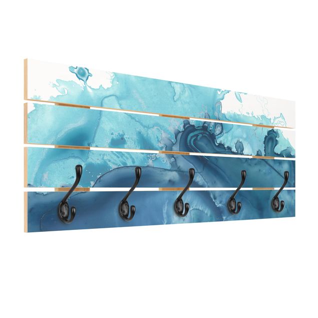 Cabides de parede Wave Watercolour Blue l